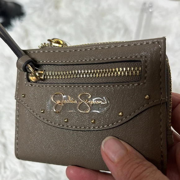 Jessica Simpson Marissa Faux Leather Fold Over Card Wallet Color Mink NWT - Picture 3 of 9
